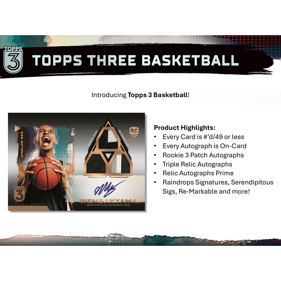 2023-24 Topps Three Basketball Hobby Box