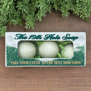 Indulge in this 19th Hole Golf soap, made in North Carolina with goat's milk for a refreshing post-game shower. Designed to clean your skin and leave you feeling fresh and smelling clean. It's time to put away the clubs and step into a new kind of green. Fore-get boring soap! Perfect for your favorite golfer and/or dad.