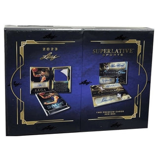 Discover a remarkable Multi-Sport experience with 2023 Leaf Superlative Sports! With every box containing two super premium cards, Leaf Trading Cards makes it easy to appreciate the awe-inspiring details and craftsmanship of each card. Get ready to enjoy a distinguished collection!