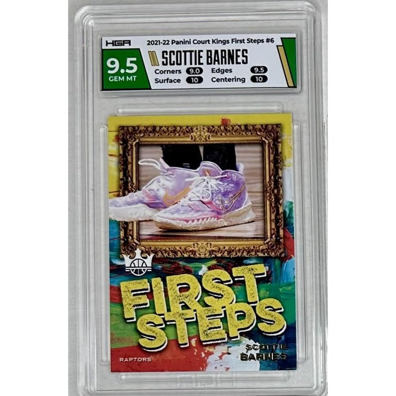 Scottie Barnes: 2021-22 Panini Court Kings First Steps #6, HGA: 9.5