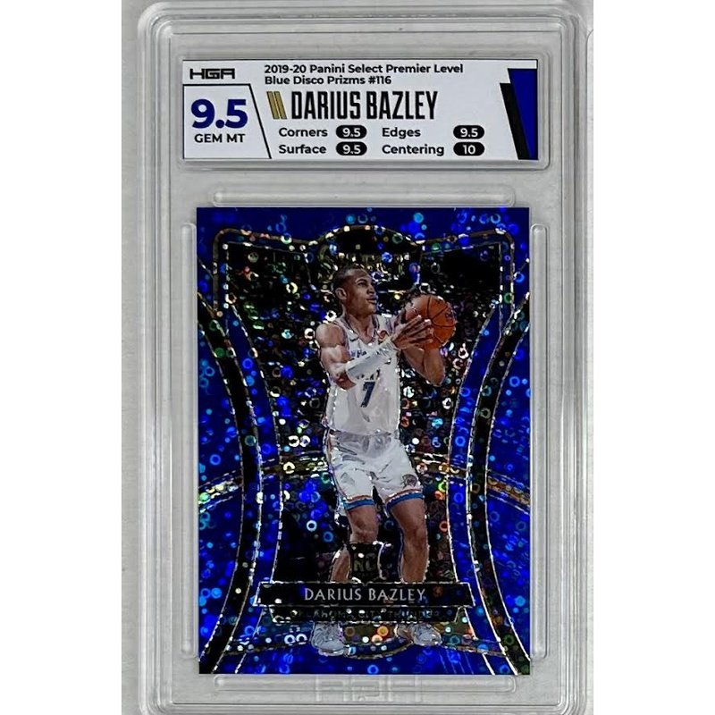 Darius Bazley: 2019-20 Panini Select Premier Level Blue Disco Prizms, # 116, HGA: 9.5