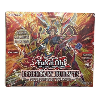 Unleash your inner Duelist with Yu-Gi-Oh!: Legendary Duelists - Soulburning Volcano. Harness the powers of the iconic Duelists from the Yu-Gi-Oh! anime series with three explosive strategies. Summon Salamangreat monsters, inspired by Soulburner, to quickly reach 8000 damage. Axel Brodie's Volcanic strategy is back for another burning run, and Dragan's Arsenal brings the Fusion power of classic Duelist characters. Feel the heat with Legendary Duelists - Soulburning Volcano!