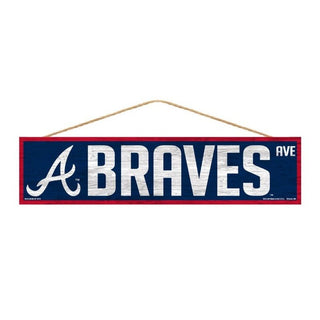 Show off your Atlanta Braves fan spirit with pride with this officially licensed, roped wooden sign. Made in the USA, it's a durable quarter-inch thick hardboard featuring an antique wood finish and a matte laminate top for extra protection and a polished look. Perfect for any fan cave or door—your allegiance will be obvious!