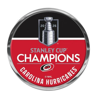 Carolina Hurricanes 2026 Stanley Cup Champions Chrome Metal Domed Emblem
