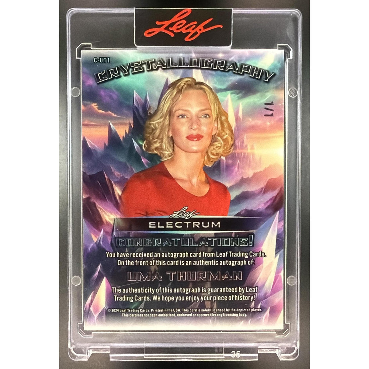 Uma Thurman 2024 Leaf Electrum #C-UT1 Non-Grade Auto
