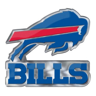 Show off your team pride with this premium Buffalo Bills alternate logo auto emblem! Crafted with corrosion-proof aluminum, this emblem features a dynamic 3D emboss and durable color finish that won't crack or fade. With an easy application process and full auto adhesive backing, you can safely attach it to any vehicle or hard surface. Ready to make a statement?  Approximately 3.25 inches x 3.25 inches