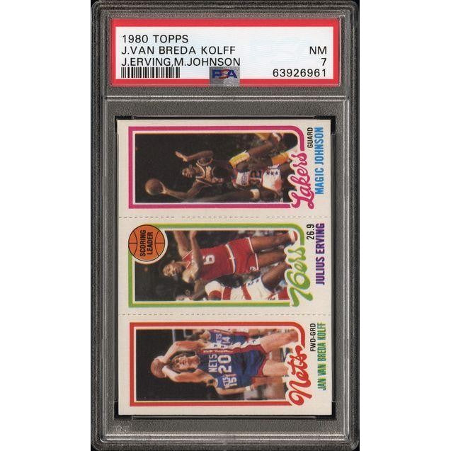 Kolff/Erving/Johnson 1980 Topps PSA 7