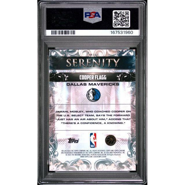 2025 Topps Chrome Serenity #SY-11 Cooper Flagg PSA 10