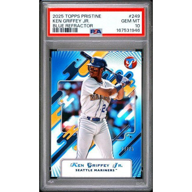 2025 Topps Pristine #249 Ken Griffey Jr. Blue Refractor PSA 10