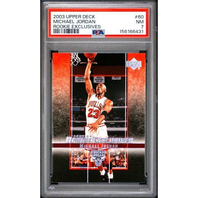Michael Jordan 2003 Upper Deck Rookie Exclusives #60 PSA 7