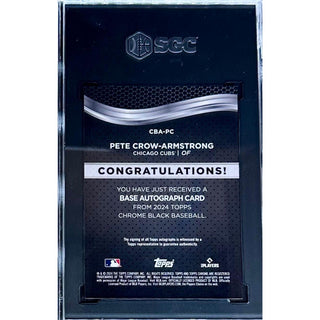 Pete Crow-Armstrong 2024 Topps Chrome Black Autograph #CBA-PC SGC 10