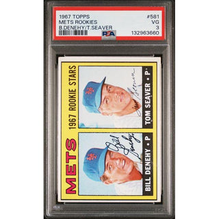 1967 Topps Mets Rookies - Bill Denehy / Tom Seaver  #581 PSA 3