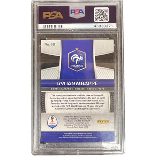 Kylian Mbappé 2018 Panini Prizm World Cup #80 – PSA 10