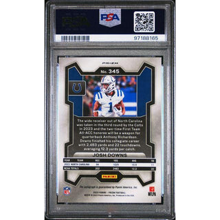 Josh Downs 2023 Panini Prizm #345 Autograph