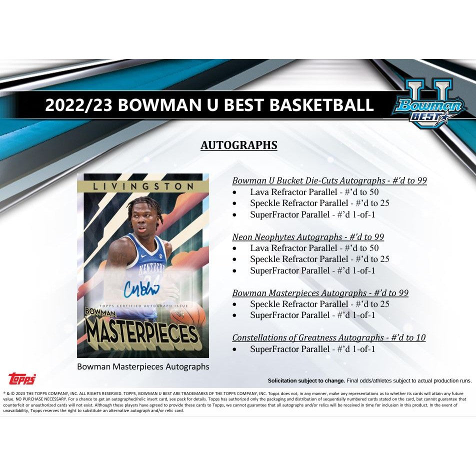 2022-23 Bowman University Best Basketball Hobby Mini Box