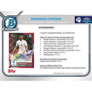 2022 Bowman Chrome Road to UEFA Under 21 European Soccer Hobby Pack