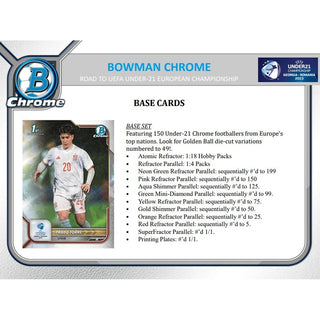 2022 Bowman Chrome Road to UEFA Under 21 European Soccer Hobby Pack