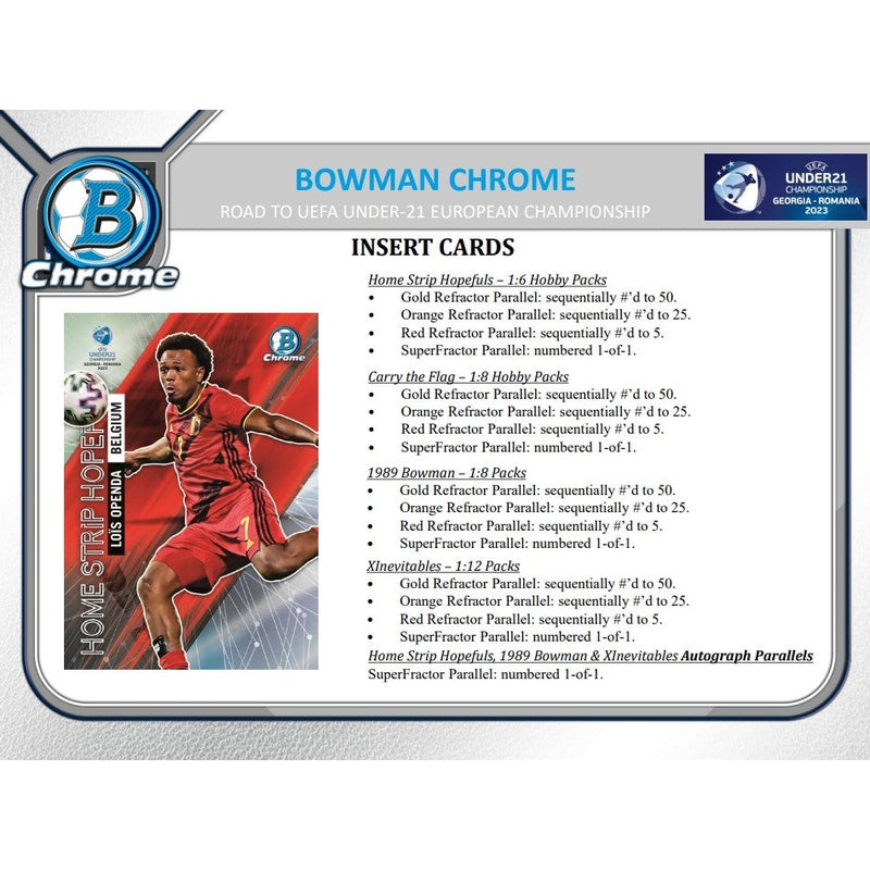 2022 Bowman Chrome Road to UEFA Under 21 European Soccer Hobby Pack