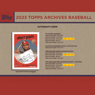 2023 Topps Archives Baseball Hobby