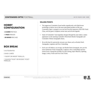 2023 Panini Contenders Optic Football Hobby Box