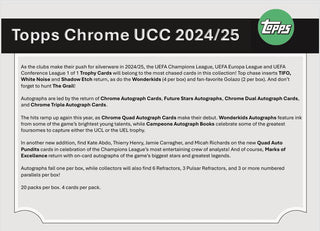 2024-25 Topps Chrome UEFA Club Competitions Soccer Hobby Box