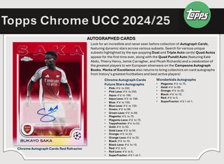 2024-25 Topps Chrome UEFA Club Competitions Soccer Hobby Box