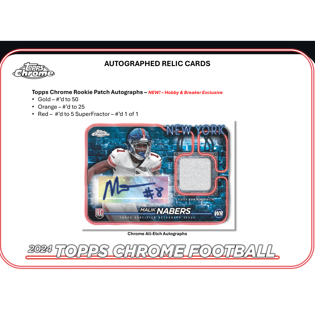 2024 Topps Chrome Football Hobby Box