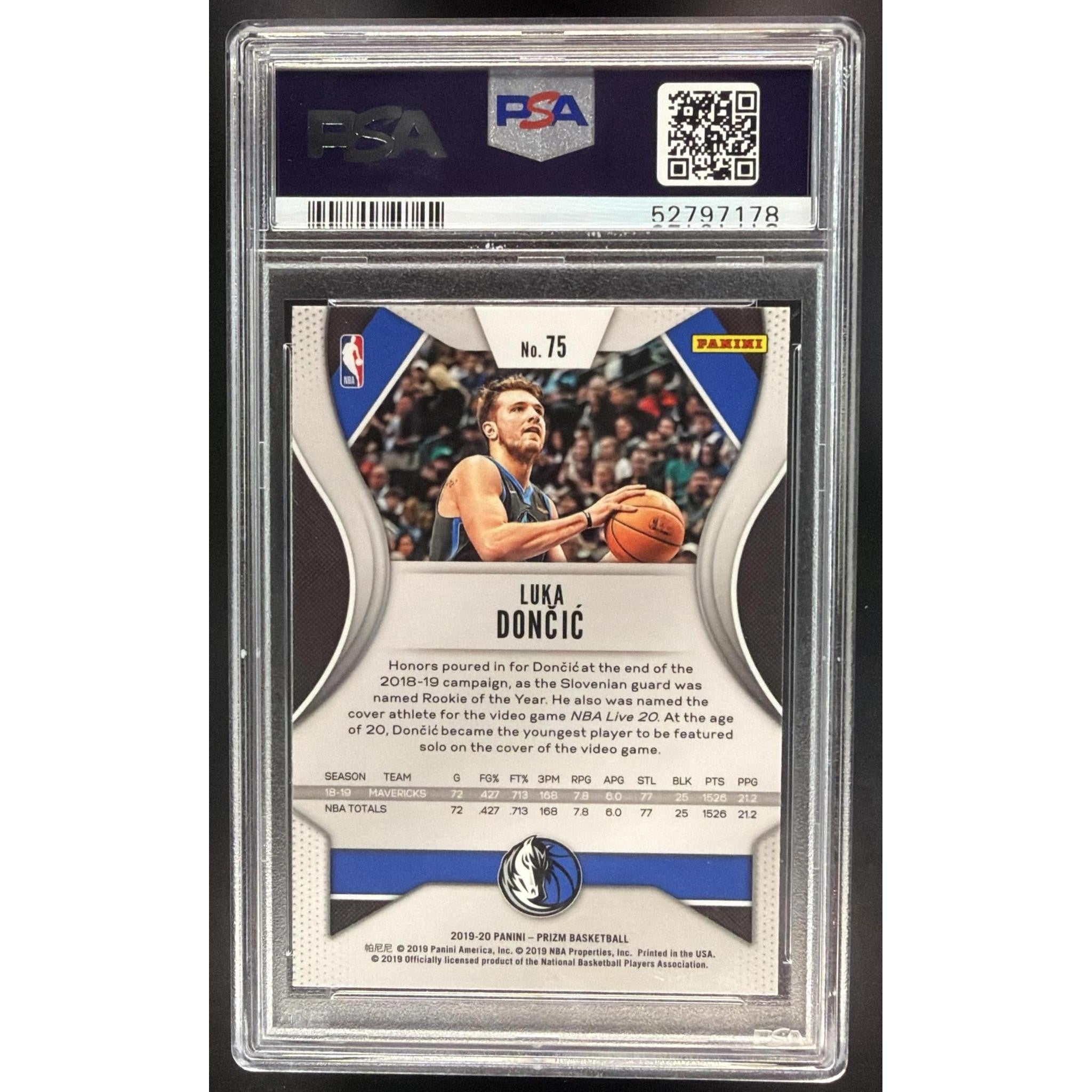 Luka Doncic 2019 Prizm #75 PSA 10