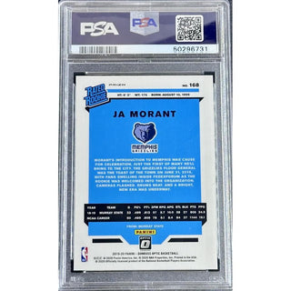 Ja Morant 2019 Panini Donruss Optic Holo #168 PSA 10