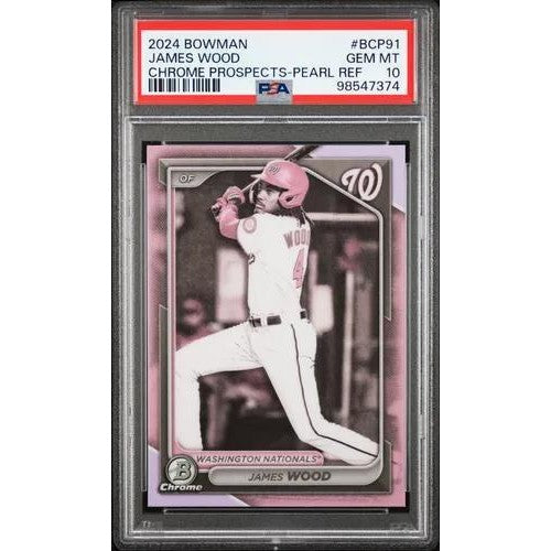 James Wood 2024 Bowman Chrome Prospects Pearl Ref. #BCP91 PSA 10