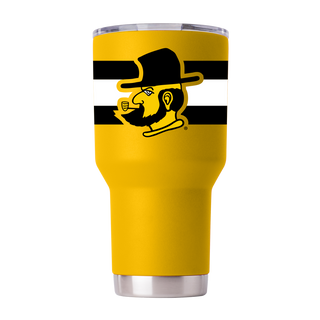 Tumbler: Appalachian State Mountaineers – Stripe “Yosef” Stainless Steel - 30oz