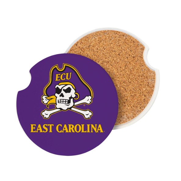 East Carolina University Car Coaster Set, 2pc