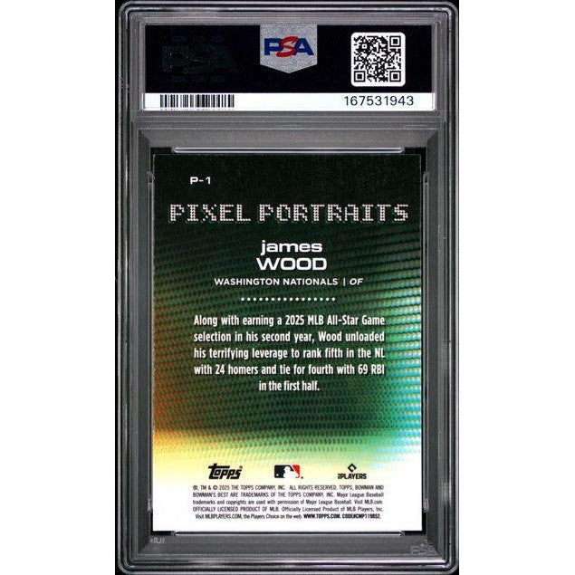 2025 Bowman's Best Pixel Portraits #P-1 James Wood PSA 10