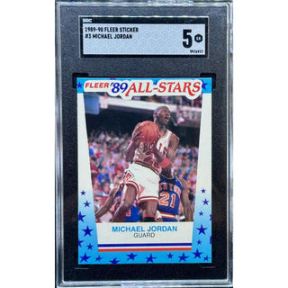 Michael Jordan 1989-90 Fleer Sticker #3 SGC 5