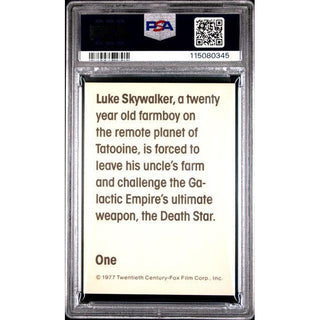 Luke Skywalker 1977 Star Wars Wonder Bread #1 PSA 7