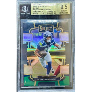 Jaxon Smith-Njigba 2023 Select Prizm Black & Green Die Cut #87 Beckett 9.5