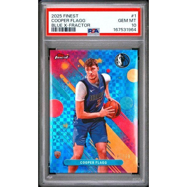 2025 Topps Finest #1 Cooper Flagg Blue X-Fractor PSA 10