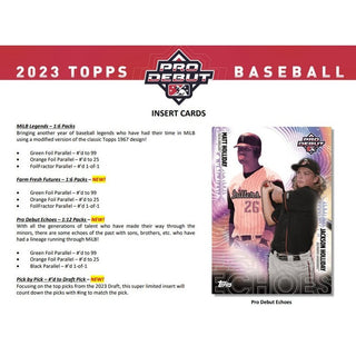 2023 Topps Pro Debut Baseball Jumbo Hobby Box