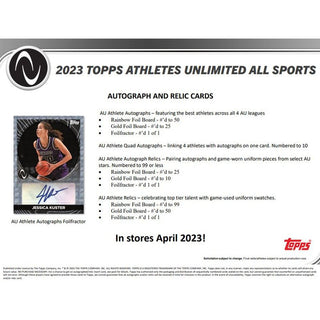 2023 Topps Athletes Unlimited Hobby Box - Inaugural Release