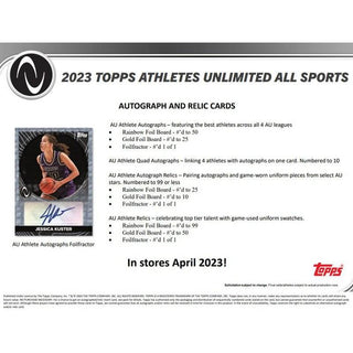 2023 Topps Athletes Unlimited Hobby Box - Inaugural Release