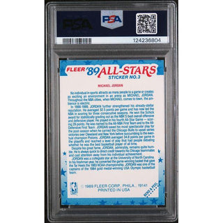 Michael Jordan 1989 Fleer Sticker #3 PSA 6
