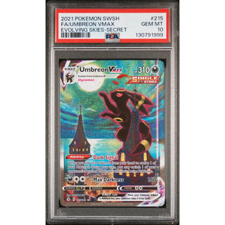 FA/Umbreon VMAX 2021 Pokémon SWSH Evolving Skies – Secret #215 PSA 10