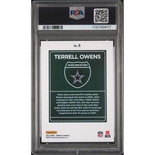 Terrell Owens 2024 Donruss Downtown! #8 PSA 8