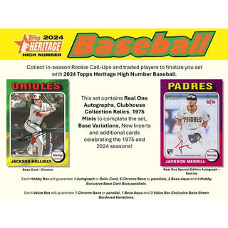 2024 Topps Heritage High Number Baseball Hobby Box