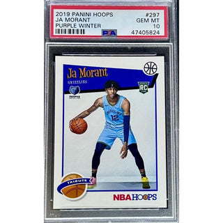 Ja Morant 2019 Panini Hoops Purple Winter #297 PSA 10 – Rookie Parallel