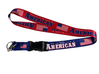 Patriotic "Proud to Be an American" Lanyard with Detachable Buckle 1" – American Flag Neck Strap