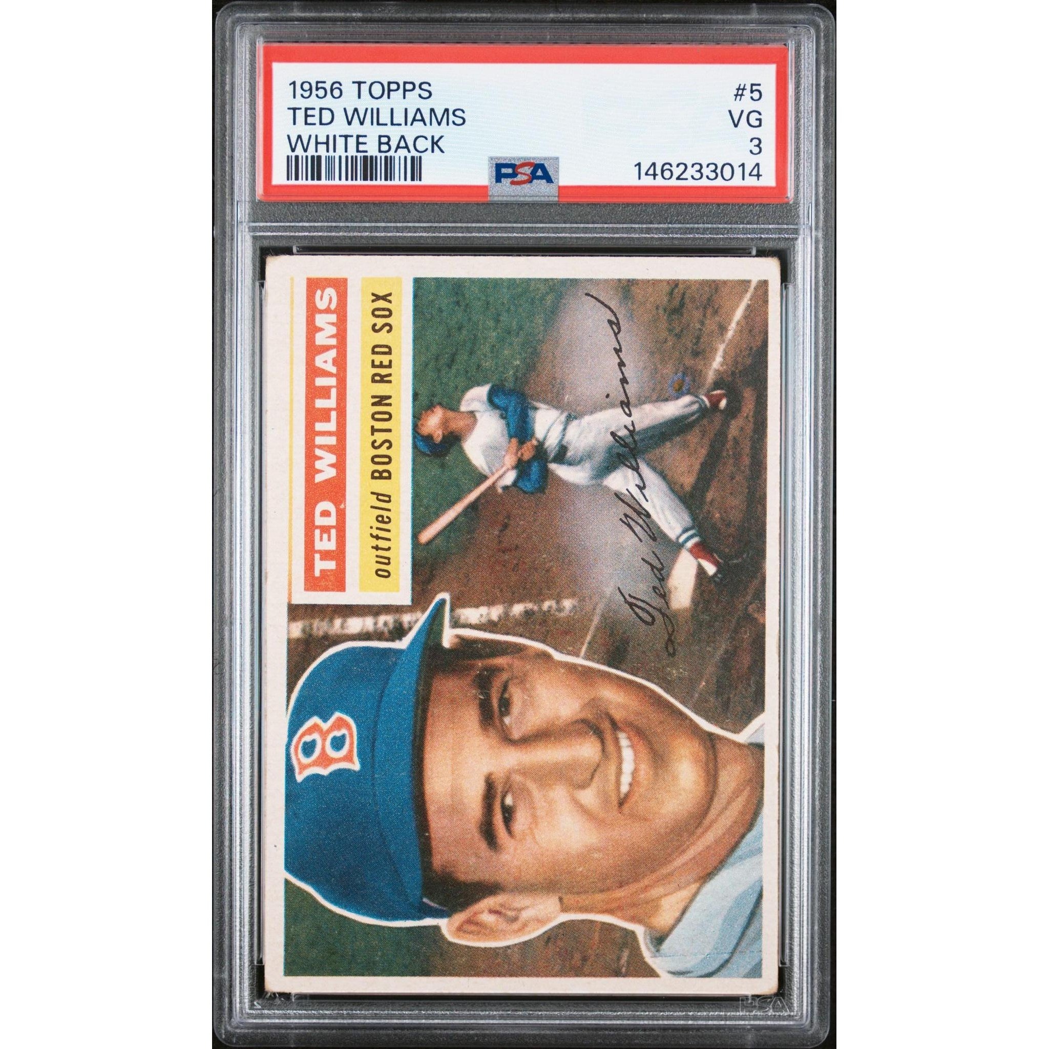 Tedd Williams 1956 Topps White Black #5 PSA 3
