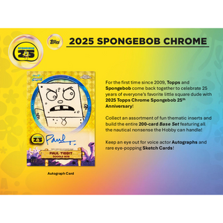 2025 Topps Chrome Spongebob Squarepants 25th Anniversary Blaster Box