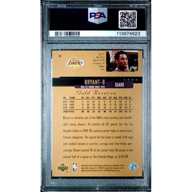 Kobe Bryant 1999 UD Gold Reserve #101 PSA 8