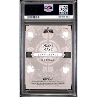 Drake Maye 2023 WC 5 Card Draw SD - White Jsy - W JKR AU-SORK-Black 1/1 #DM - PSA 10